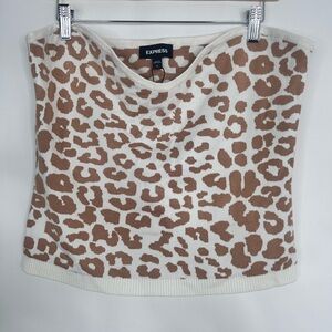 NWT Express Cheetah print sweater tube top blouse size XL